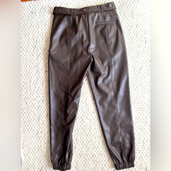 3.1 Phillip Lim Belted Vegan Leather Joggers Brown size 6. Brand new. - Picture 3 of 3